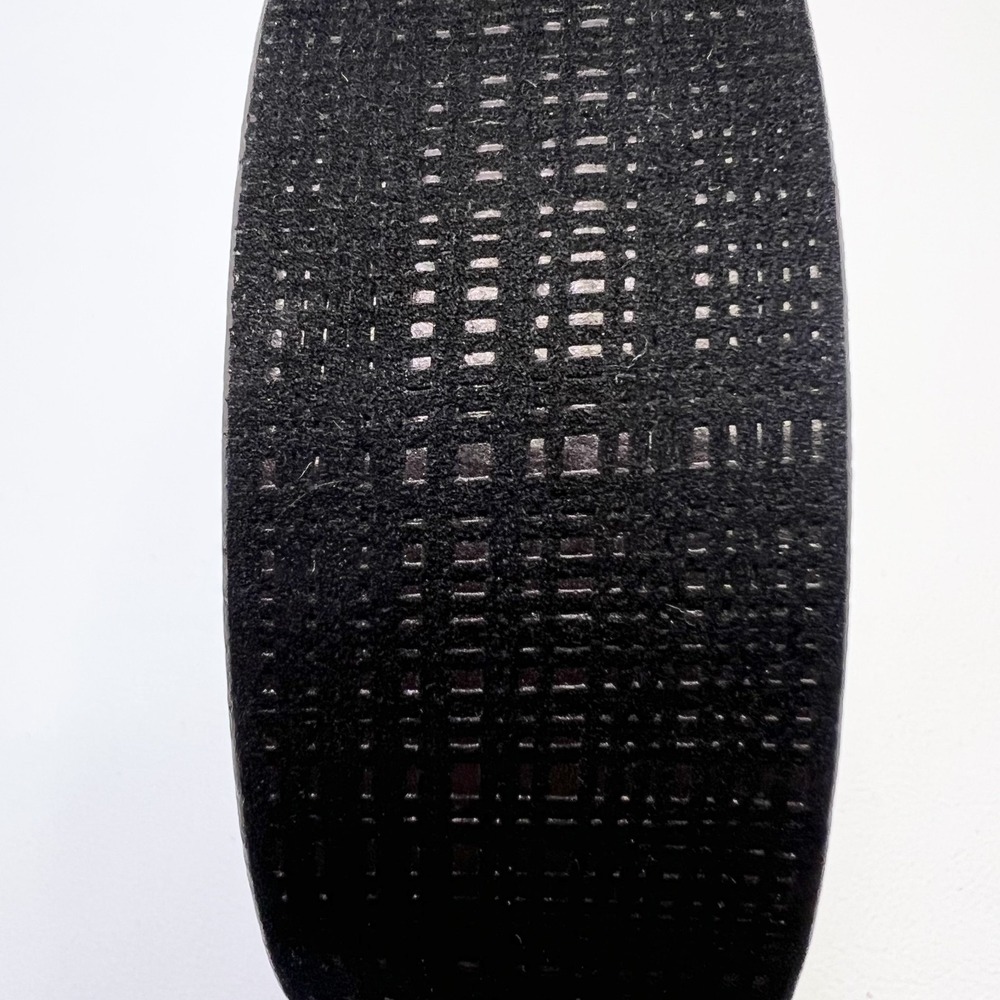 REMO TULLIANO Men Italian Leather Black Texture Belt 46 Silver Finish Buckle USA - Picture 3 of 8